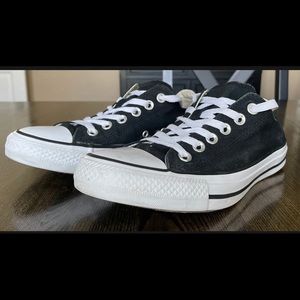 Converse Black All Star Double Tongue Low Sneakers Women’s Sz 7